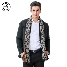 FS зимние теплые шарфы для мужчин шотландский клетчатый шарф роскошный брендовый дизайнерский кашемировый шерстяной мужской 2018 модная деловая длинная мягкая шаль 2024 - купить недорого