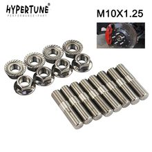 Hypertune - 8 pcs 10mm Stainless Steel Exhaust Studs & Serrated Nuts M10x1.25 Stud Conversion Tall Lug Bolts SCREW ADAPTER kit 2024 - buy cheap