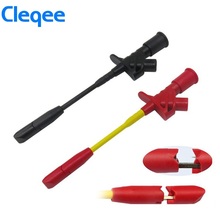 Cleqee-Clips de prueba de aguja de perforación profesional, gancho de sonda de prueba de multímetro con enchufe de 4mm, P5005, 2 uds., 10A 2024 - compra barato