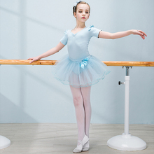 girls ballet leotard cotton short sleeve dance leotard tulle skirt ballet dress 2024 - buy cheap