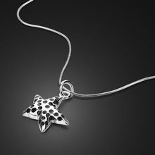 Women's 925 sterling silver necklace creative starfish pendant design solid silver snake chain pure 925 silver jewelry best gift 2024 - buy cheap