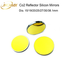 JHCHMX-Espejo Co2 Si chapado en oro, lentes de silicona, diámetro 15/19/20/25/30/38.1mm 0,12 '', 3 unids/lote para máquina de grabado láser CO2 2024 - compra barato