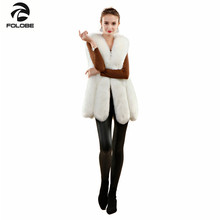 FOLOBE Winter Warm Vest Coat For Women Natural Faux Fur Coat Jacket White High-Grade Long Vest Women Clothing 2024 - buy cheap