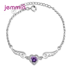 Women 925 Sterling Silver Exquisite Purple Metal Cubic Zircon Bracelet For Wedding Charm Women Bangles Jewelry Pulseira Feminina 2024 - buy cheap