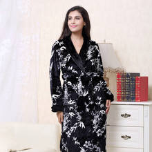 2019 3XL Winter Thick Flannel Bridal Robe Women bathrobe Long Bath Robes Warm Men Kimono bathrobes Bride Sleepwear Gowns 2024 - buy cheap