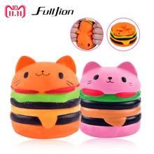 Fulljion Squishy Slow Rising Stress Relief Toys Fun Squishe Squeeze Hamburger Cat Squisy Wholesale Gadget 2024 - buy cheap