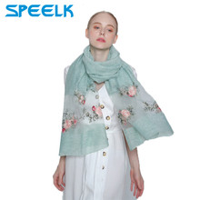 2019 Luxury brand new silk scarves women fashion Scarf  Femme Flower Shawls and Wraps Summer Beach Stole Bandana Female Foulard 2024 - buy cheap