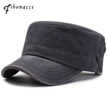 Fibonacci 2019 New High Quality Classic Mens Military Cap Cotton Flat Top Men Tactical Army Hat 2024 - buy cheap