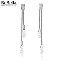 BeBella-pendientes colgantes con cristales Swarovski para mujer y niña, joyería de moda de Navidad, regalo de cumpleaños 2024 - compra barato