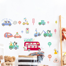 Cartoon Lovely Mickey Minnie And Car DIY Wall Stickers For Kids Bedroom Wall Stickers Decal Art Mural Girls Bedroom Decor 2024 - buy cheap