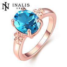 2016 new yellow rose gold  color ring set zircon for women wedding jewelry cubic zirconia Luxurious Vintage 2024 - buy cheap