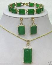 fine Lovely Wonderful Green gem bracelet /earrings /Necklace Pendant Set AAA gem women's jewelry  -jewelry 2024 - buy cheap