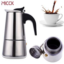 MICCK Stainless Steel Moka Pot Espresso Coffee Maker Stovetop Filter Pot Cafe Cafetera Pitcher Percolator Tool 100/200/300/450ml 2024 - buy cheap