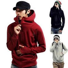 Cool Men  Winter Jacket Warm Solid Color Gloves Sleeve Hooded Sweatshirt Outwear 2024 - buy cheap