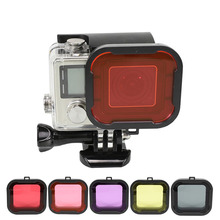 Diving Filter (Red/Magenta/Grey/Yellow/Purple) Lens Landscape Polarize Filter for Gopro Hero 4/3+ Sports Camera Waterproof Case 2024 - buy cheap