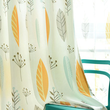 American Pastoral Style Yellow Leaf Semi Blackout Curtains Translucent Tulle curtains For Living Room Bedroom Blue Drapes 132#4 2024 - buy cheap