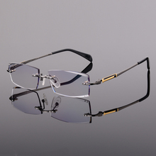 Freeshipping mens eyewear prescription Glasses, Men's Fashion Diamond Cutting Frameless Optical Professional Custom 69 2024 - buy cheap