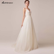 Sexy Spaghetti Straps Tulle Wedding Dress Vestido De Novia Sleeveless V-neck Backless Bride Dresses Robe De Mariage 2024 - buy cheap