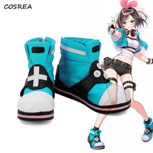 Anime Shoes A.I.Channel Kizuna AI Shoes Gilrs Women Halloween Carnival Cosplay Costumes Halloween Kizuna AI Boots Custom Made 2024 - buy cheap