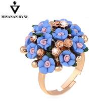 MISANANRYNE модное красивое керамическое кольцо с цветком для женщин, регулируемые свадебные кольца, ювелирные изделия, 7 цветов, Летние Стильные Кольца 2024 - купить недорого