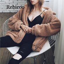 Elegant Faux Fur Coat Women 2019 Autumn Winter Warm Soft Zipper Fur Jacket Female Plush Overcoat Pocket Casual Teddy Outwear 2024 - buy cheap
