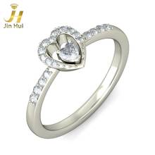 Jinhui Unisex The Meydar Ring Solid 18K White 750 Gold 0.288CT Natural Diamond  Jewelry  Free Engraving 2024 - buy cheap