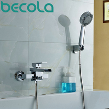 BECOLA Brass Chrome Simple Shower Bathtub Faucet Hot and Cold Water Shower Faucet Set Wall Mounted Bathroom Tap LH-8046 2024 - buy cheap