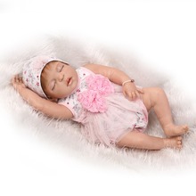 NPK 55CM silicone vinyl real soft touch reborn baby lifelike newborn baby  sleeping sweet baby children Christmas Gift 2024 - buy cheap