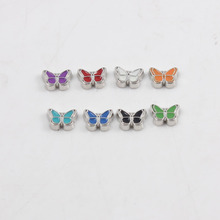 20 pçs/lote 8 cores borboleta flutuante encantos para a memória de vida medalhão de vidro flutuante pingentes encantos diy acessórios 2024 - compre barato