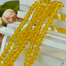 Free shipping (980 pieces/lot) 6mm Glass crystal beads Faceted Round Yellow color for jewelry making 2024 - buy cheap
