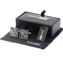 MeMolissa Display Box Classic QR Code Cufflinks Square with Black Enamel Fashion Cufflinks for Men Free Tag & Wipe Cloth 2024 - buy cheap