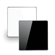 Superficie de vidrio de lujo para hogar, Hotel, Color blanco/Negro, placa de cubierta de casete decorativo, Panel de pared cuadrado de 86mm 2024 - compra barato
