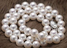 Красивое натуральное круглое жемчужное ожерелье 9-10 мм AAA + с южным морем 18 дюймов 2024 - купить недорого
