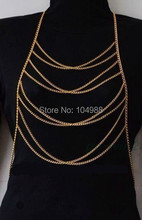 FREE SHIPPING 5pcs/lot NEW STYLE B308 WOMEN FASHION GOLD COLOUR CHAIN body Chains JEWELRY 3 COLORS 2024 - buy cheap