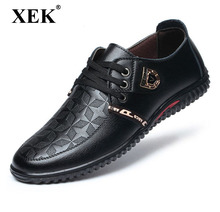 XEK 2018 Men Casual Shoes Spring Super Comfort Breathable Genuine Leather Fashion Mens Leisure Shoes for Driving ZLL196 2024 - buy cheap