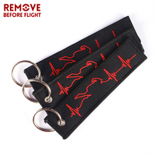 Wholesales Fashion Biker Heartbeat Keychain for Motorcycles and Cars Embroidery Key Fobs Fashionable Chain Keychain 3 PCS/LOT 2024 - buy cheap