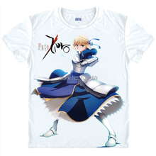 Saber Fate stay night-Camiseta de manga corta para hombre, camisa de Anime con estampado 3d único, informal, Cosplay, a la moda 2024 - compra barato