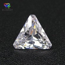 Free Shipping 5*5~8*8mm Triangle Chamfered Shape White Cubic Zirconia 5A Quality Brilliant Cut CZ Synthetic Gems For Jewelry 2024 - buy cheap