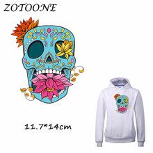 ZOTOONE Iron Patches for Clothing Flower Skull Patches Beaded Applique Clothes T Shirt Heat Transfer DIY Accessory Decoration C 2024 - buy cheap