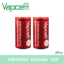 Free shipping 2pcs Vapcell red 18350 BATTERY mini lithium Battery 850mah 10A high drain 3.7V for Electronic Mechanical Cigarette 2024 - buy cheap