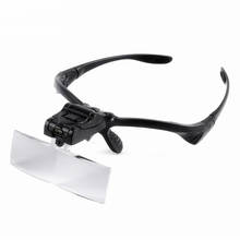 Headband Magnifying Glass Eye Repair Magnifier 2 LED Light 1.0/1.5/2.0/2.5/3.5X 5PC Glasses Loupe Optical Lens 2024 - buy cheap