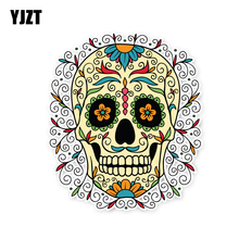 YJZT 10.5CM*12CM Personality Sugar Skull Head Window Body Car Sticker Accessories 6-2528 2024 - buy cheap