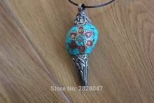 PN833 Ethnic Tibetan Jewelry Large Conch Amulet Pendant Vintage Handmade Nepal Six Words Mantra Shell Pendant 2024 - buy cheap