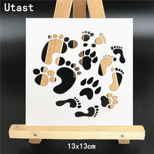 Footprint Paw Print DIY Plastic Layering Stencils Masking Spray Template For Wall Scrapbooking Painting Photo Album Paper Craft 2024 - buy cheap