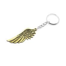 Vintage cool punk Metal Angel Wing keychain retro unique alloy Feather pendant Key ring chain charm keyring trinket Men Gift 2024 - buy cheap