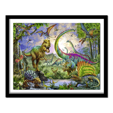 5d pintura diamante ponto cruz floresta dinossauro diy, diamante completo bordado decoração de bordado kits de bordado cv460 2024 - compre barato