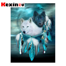 Kexinzu-pintura de diamante 5D DIY "Animal Wolf", bordado de punto de cruz, mosaico, regalo 2024 - compra barato