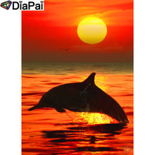 DIAPAI 100% Full Square/Round Drill 5D DIY Diamond Painting "Sunset dolphins" Diamond Embroidery Cross Stitch 3D Decor A19184 2024 - buy cheap