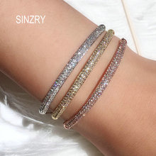 SINZRY Wholesale new Jewelry AAA Cut Cubic zircon exquisite arc charm CZ Bracelets & bangle for Women fashion bling jewelry 2024 - buy cheap