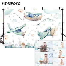 Airplane Photo Backdrop Little Boy Pilot Baby Shower Decorations Background Newborn Baby Birthday Party Photography Backdrops 2024 - buy cheap